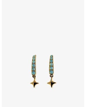 Astrid & Miyu Cosmic Opal Hook 18Ct-Plated Sterling Huggies - Metallic
