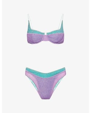 Oséree Lumiere Double Balconette Bikini Set - Purple