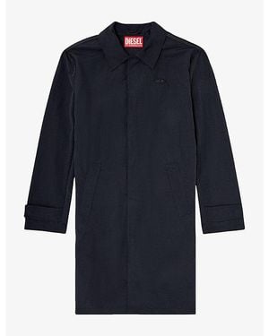 DIESEL Mid-Length Crinkle Woven Jacket - Blue