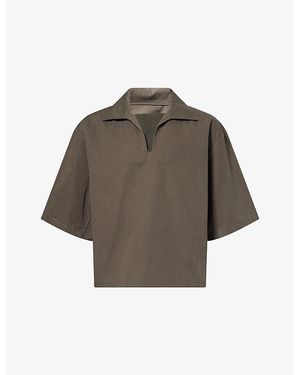 Seventh Football Box-Fit Cotton-Blend Polo Top - Brown