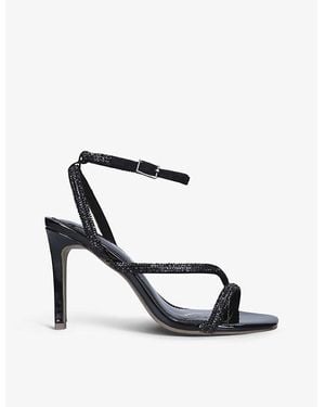 Carvela Kurt Geiger Paparazzi Heeled Rhinestone-Encrusted Sandals - White