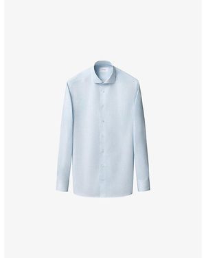 Eton Striped Slim-Fit Cotton-Twill Shirt - Blue