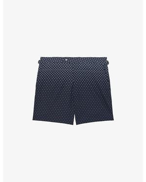 Reiss Darli Geo-Print Swim Shorts - Blue