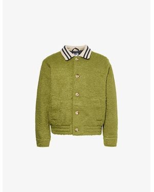 Obey Moss Saunders Padded Welt-Pockets Relaxed-Fit Knitted Jacket - Green