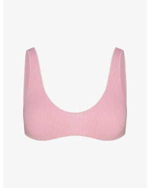 Skims Wool Rib Bralette - Pink