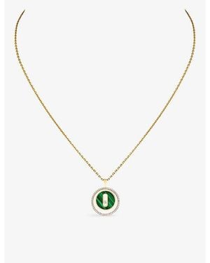 Messika Lucky Move 18Ct- Malachite And 0.18Ct Diamond Necklace - Metallic