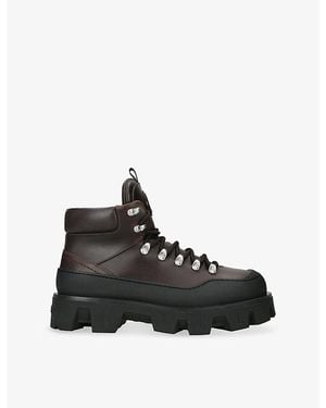 Moncler Peak Trek Leather Hiking Boots - Black
