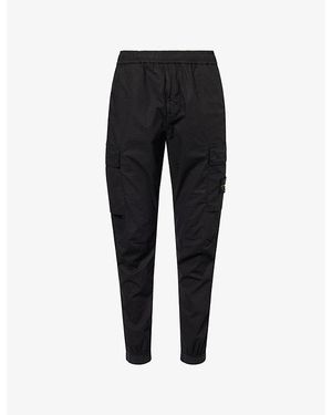 Stone Island Paracadute Cotton Cargo Trousers - Black