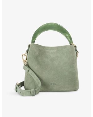 Dune Dharla Top-Handle Suede Handbag - Green