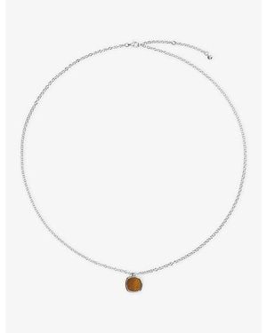Monica Vinader Delphi Gemstone Sterling And Tiger's Eye Necklace - White