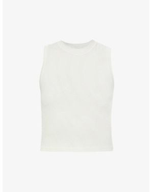 Skims High-Neck Stretch-Cotton Tank Top - White