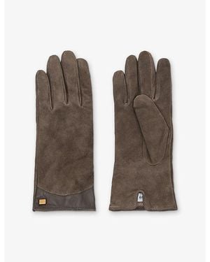 Reiss Claudia Suede Gloves - Brown