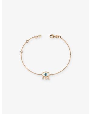 La Maison Du Couturier Selda Evil Eye 14Ct Rose- And Diamond Bracelet - White