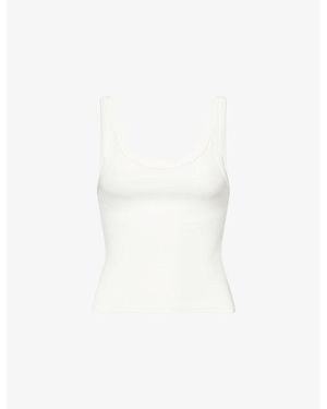 Dissh Phoebe Scoop-Neck Cotton-Blend Tank Top - White