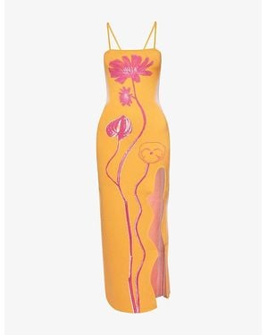 Ph5 Iris Shoulder Straps Knitted Maxi Dress - Orange