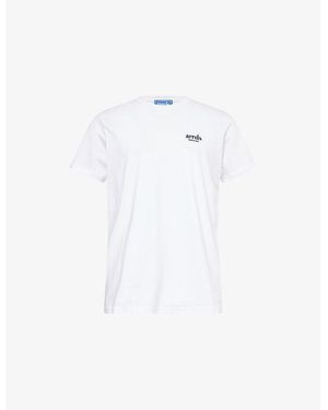 ARRELS Barcelona Logo-Embroidered Crewneck Cotton T-Shirt - White