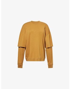 DARKPARK Troy Double-Sleeve Cotton-Jersey Sweatshirt - Yellow