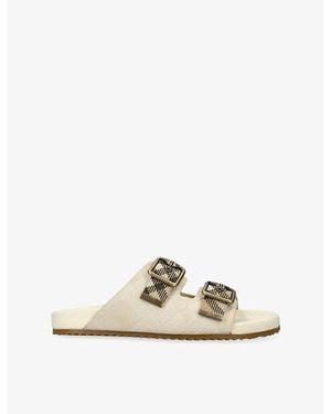 Burberry Urchin Suede Sandals - Natural
