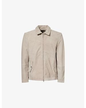 PAIGE Jetson Braided-Texture Suede Jacket - Natural