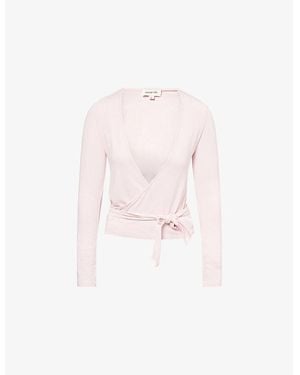 Sisterly Tribe Soft Ballet Wrap Modal-Jersey Top - Pink
