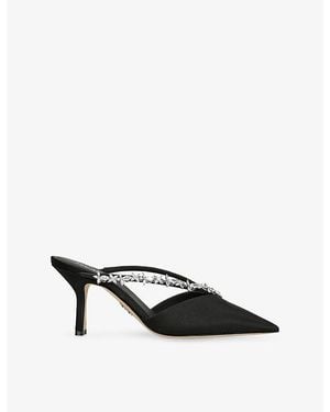 Rodo Kayla 75 Satin Heeled Mules - Black