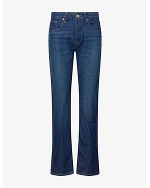 GOOD AMERICAN Mid-Rise Straight-Leg Denim Jeans - Blue