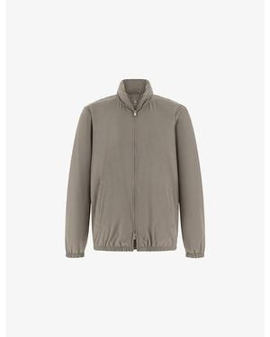 BOGGI Hooded Side-Pocket Stretch-Woven Bomber Jacket - Gray