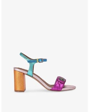 Kurt Geiger Kensington Langley 75 Colour-Block Metallic Leather Heeled Sandals - Pink