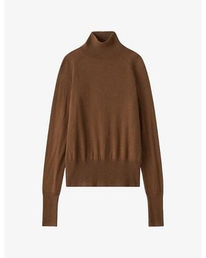 JOSEPH Yara High-Neck Cashmere Sweater - Brown
