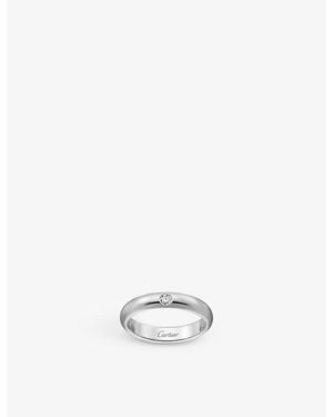 Cartier 1895 And 0.04Ct Diamond Wedding Band - White