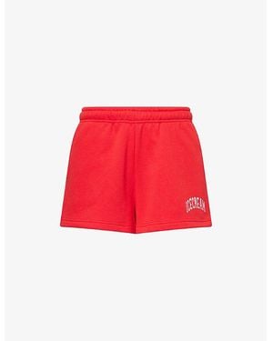 ICECREAM College Logo-Print Cotton-Jersey Shorts - Red