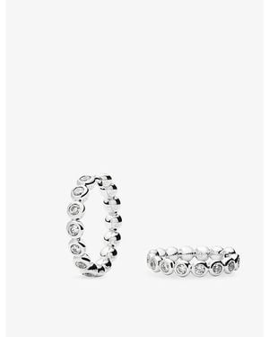 Missoma Tennis Medium Plated Brass And Cubic Zirconia Hoop Earrings - White