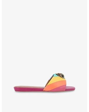 Kurt Geiger Kensington Eagle-Embellished Leather Sandals - Red