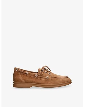 Steve Madden Ports Suede Boat Shoes - Brown