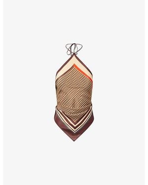 SIR. Cooper Scarf Silk-Blend Top - White