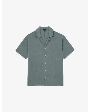 Reiss Knox Crinkled Woven Shirt - Grey