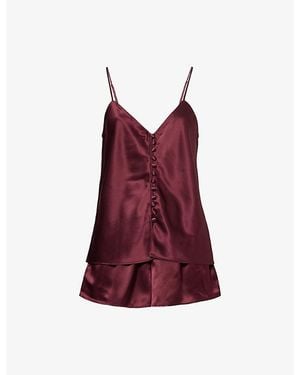 Olivia Von Halle Etta Silk Pyjama Camisole Set - Red
