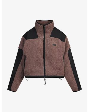 Skims Teddy Boxy-Fit Fleece Jacket - Brown