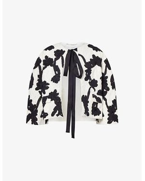 Erdem Floral Jacquard Woven Jacket - Blue