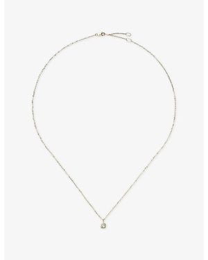 Missoma Fine March Birthstone 18Ct And Aquamarine Pendant Necklace - White