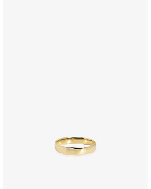 Monica Vinader Hammered Wide 14Ct- Band Ring - Metallic