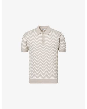 Arne Wave Knitted Polo Shirt - White