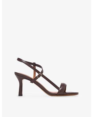 Maje Strappy Leather Heeled Sandals - Brown