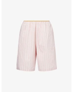 Frankie Shop Elyn Striped Cotton-Blend Shorts - Pink