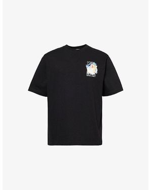 CASABLANCA Brand-Print Cotton-Jersey T-Shirt - Black