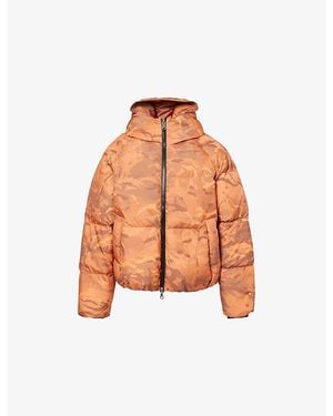 Cole Buxton Camouflage-Pattern Hooded Shell-Down Jacket - Orange