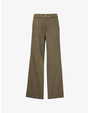 PAIGE Rumi Wide-Leg Cotton Blend Trousers - Green
