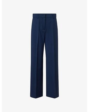 Weekend by Maxmara Visivo Straight-Leg Wool Trousers - Blue