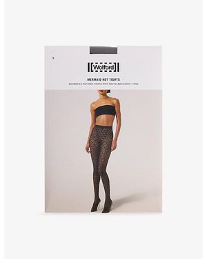 Wolford Mermaid Netted Stretch-Woven Tights - White
