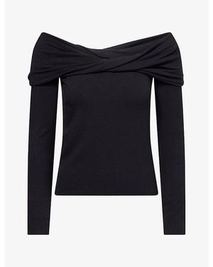 PAIGE Aaliyah Bardot Stretch-Jersey Top - Blue